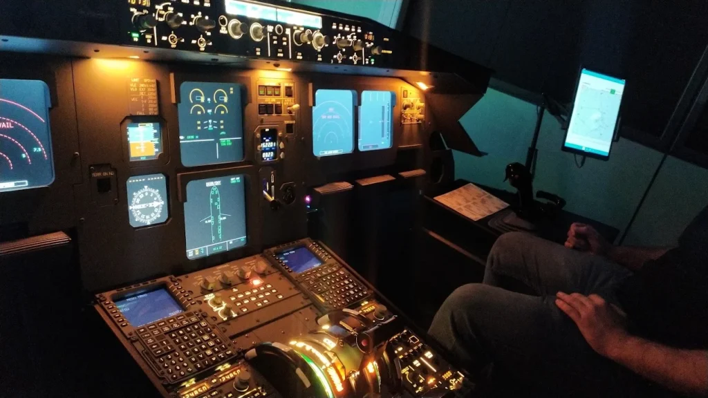 Simtra Simulator Madrid Airbus A320 Cockpit at Bernabéu Center-7