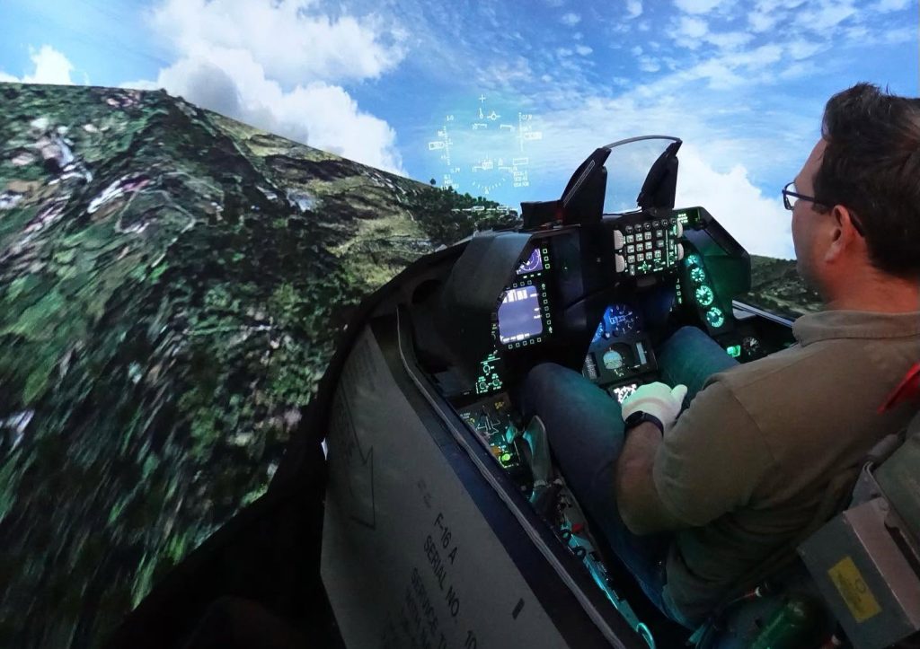 F-16 SIM EXPERIENCE Aalborg F-16 Fighting Falcon Simulator at Aalborg Airport-2