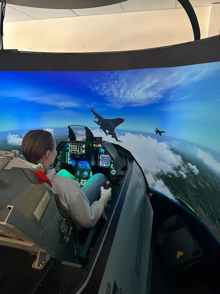 F-16 SIM EXPERIENCE Aalborg F-16 Fighting Falcon Simulator at Aalborg Airport-6