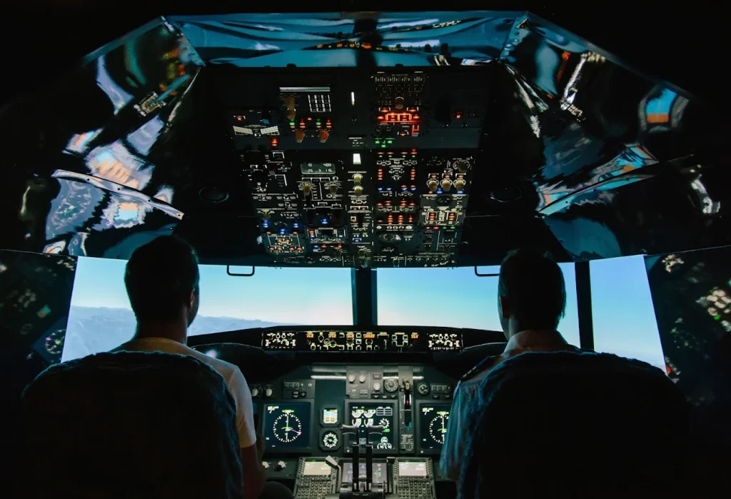 Jet Flight Simulator Canberra Boeing 737 VR Paraglider ICAROS Pods in Lyneham